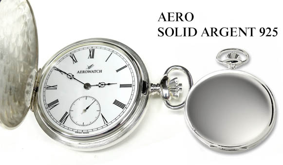 AERO/エアロ懐中時計 シルバー/銀無垢   機械式手巻き