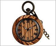 Zebrawood 木製|クォーツ・ローマ数字