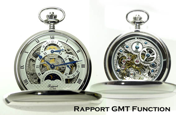 Rapport/ラポート懐中時計 機械式手巻きGMT「ポケットウォッチ