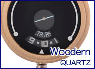 木製クォーツ(電池)懐中時計